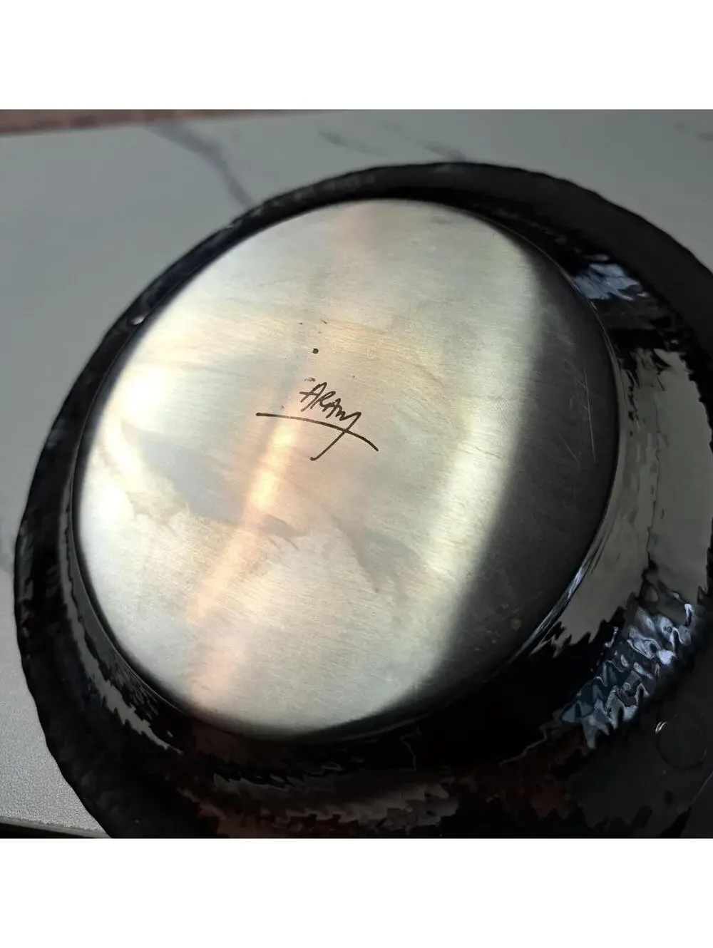 Michael Aram Hammered Steel Black Orchid Wine Coaster #110725